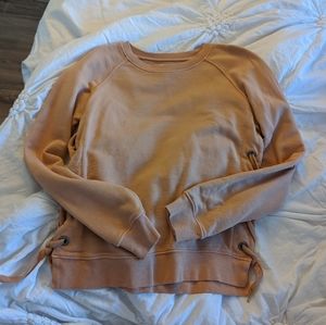 Sincerely Jules lace up sweatshirt blush tan small